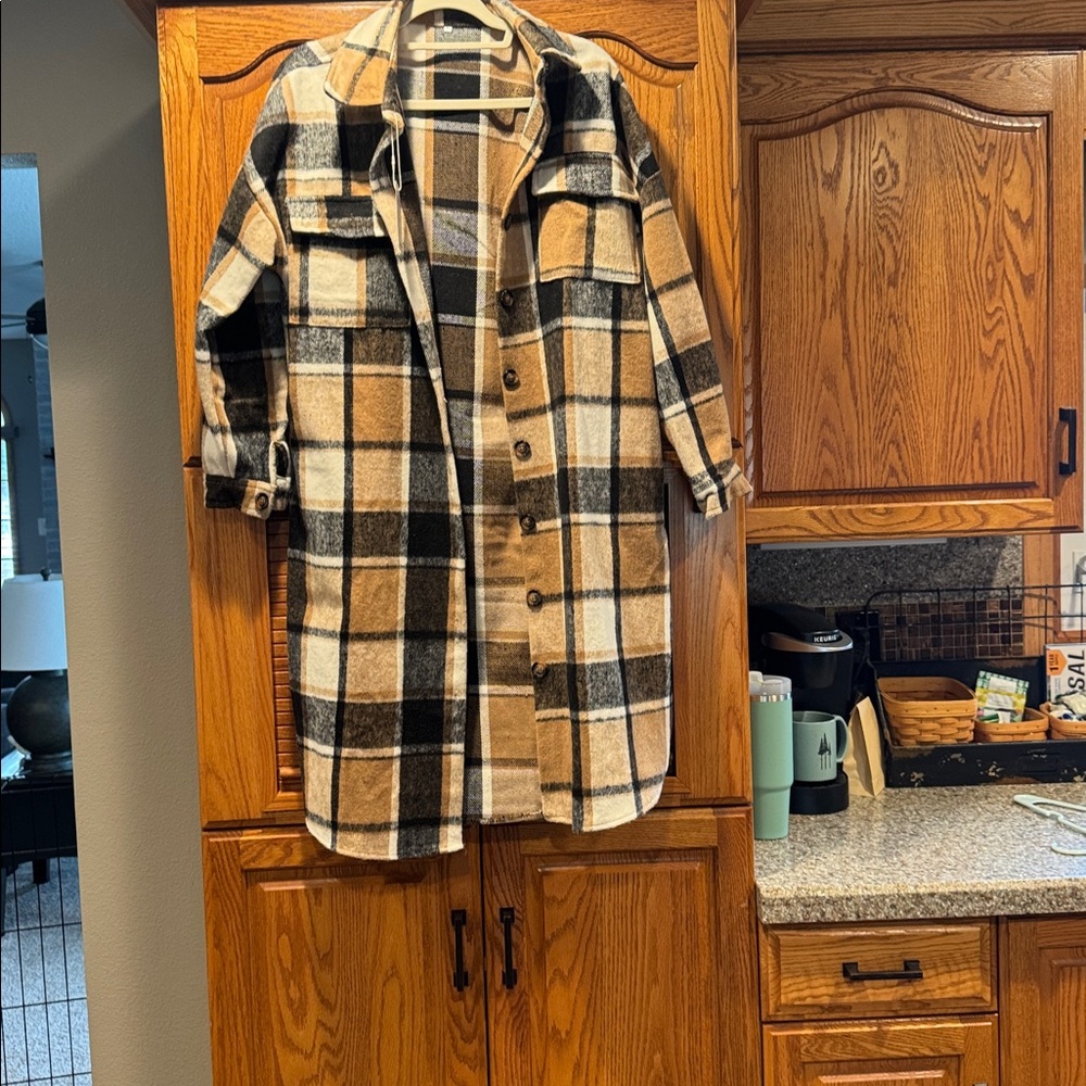 Plaid‎ Longline Coat